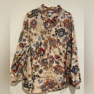 Catherines Multicolor Floral Paisley Blouse